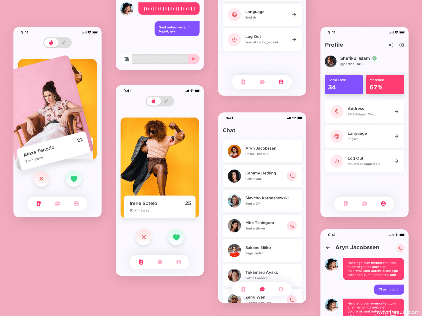 红色主题音乐app ui .xd素材