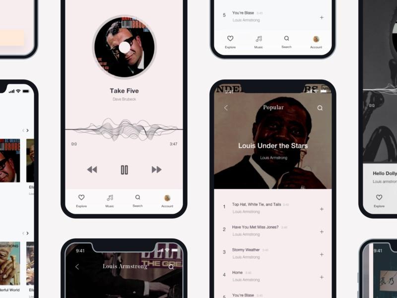 清新音乐类App UI设计.Sketch设计素材