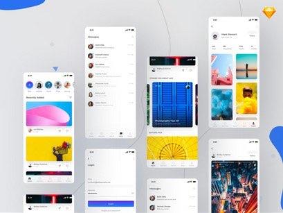 社交APP UI界面.Sketch设计素材