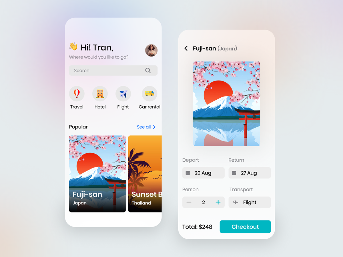 旅行app ui .fig素材