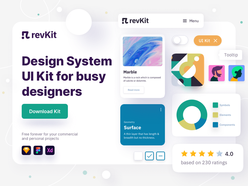 RevKit app & web ui设计工具包 uikit .sketch素材