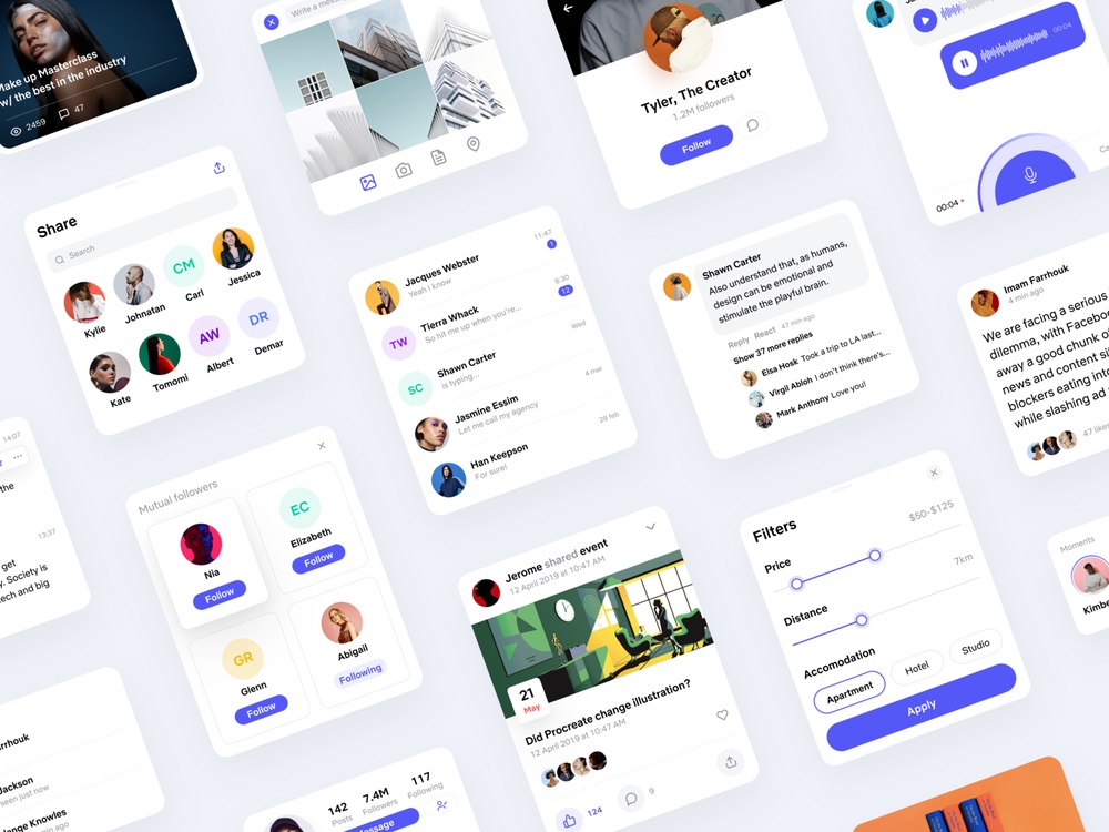 社交APP UI套件.fig素材