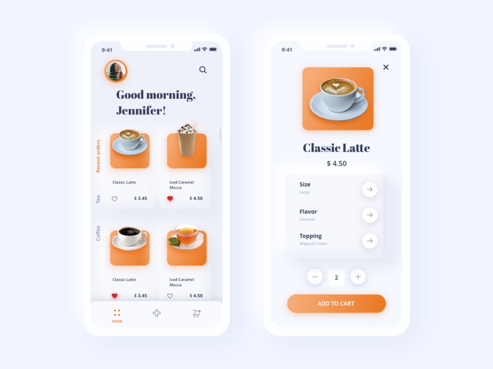 新拟物风格饮品APP UI设计.xd源文件