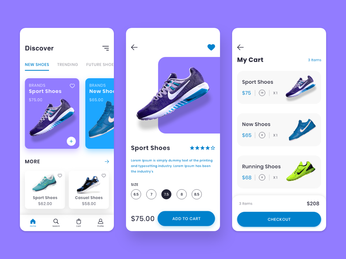 鞋类电商app ui .xd素材