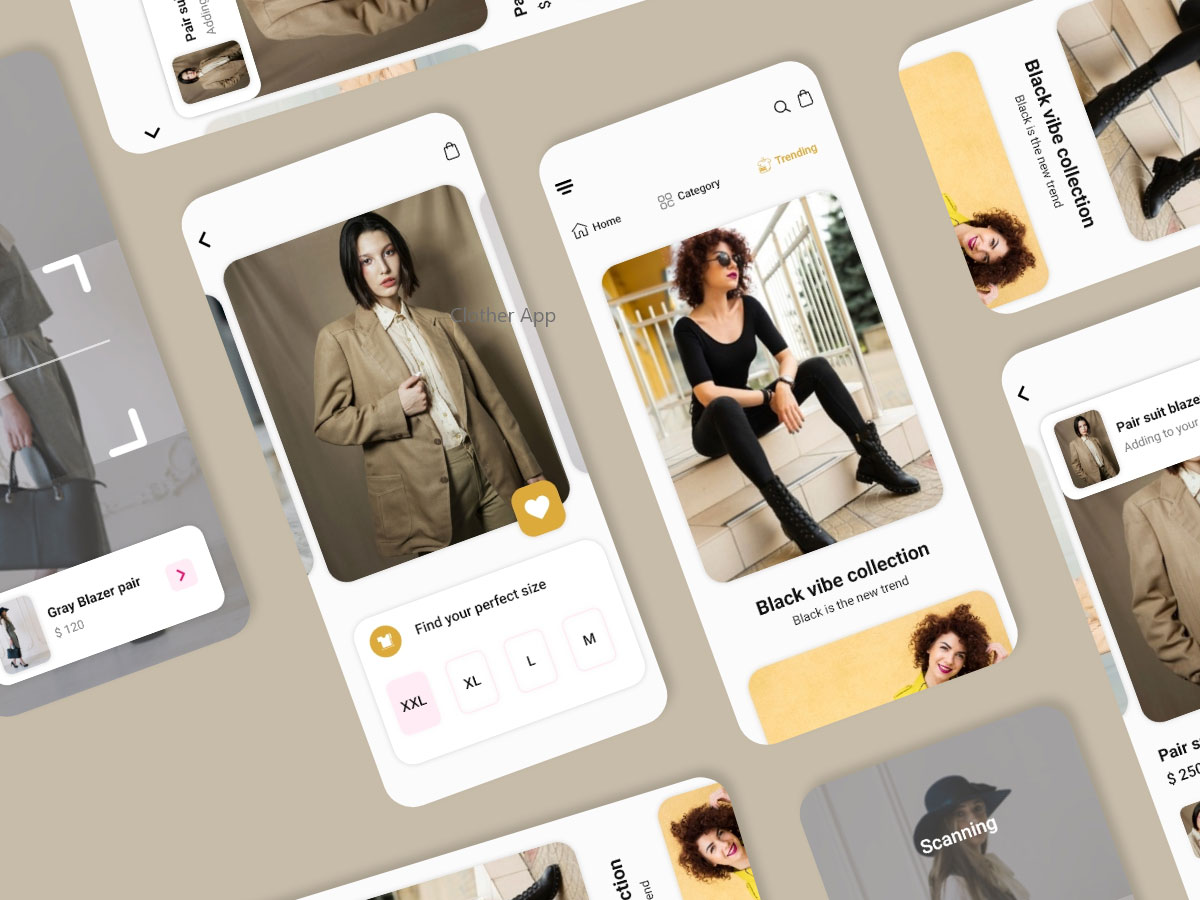 时装电商app ui .xd素材
