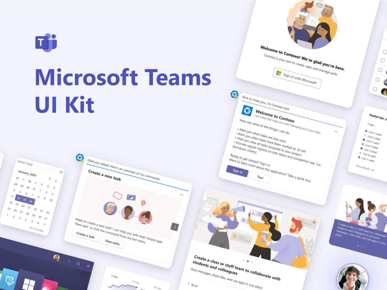 Microsoft Teams UI Kit saas服务ui .fig素材