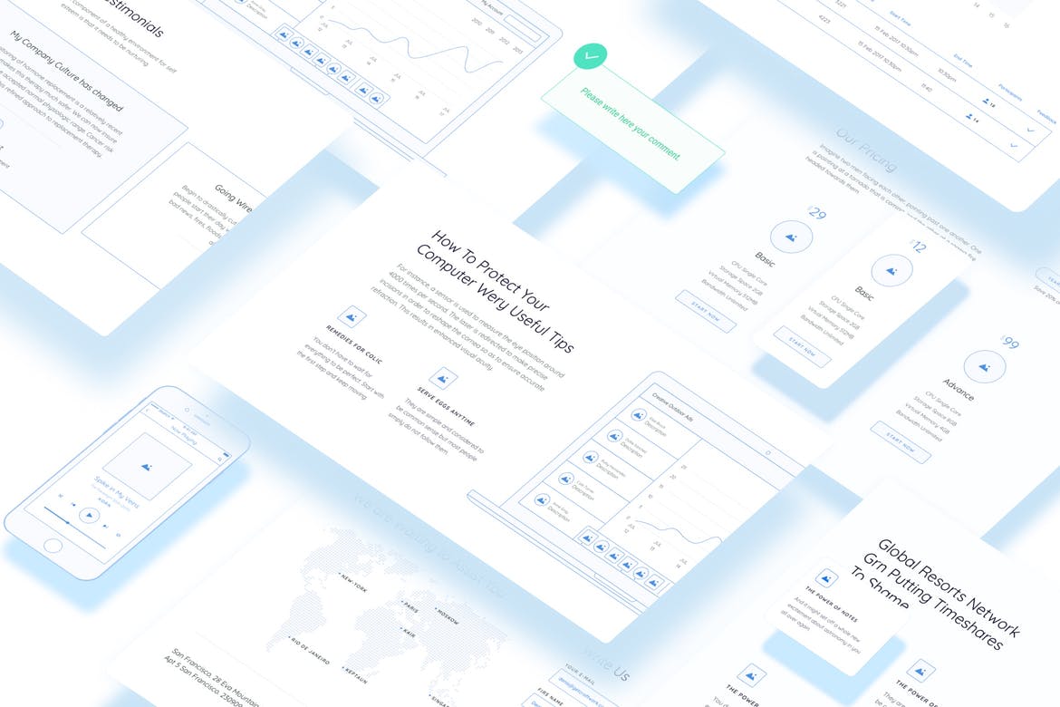 Method Wireframe Kit 网页设计线框模板 .sketch素材