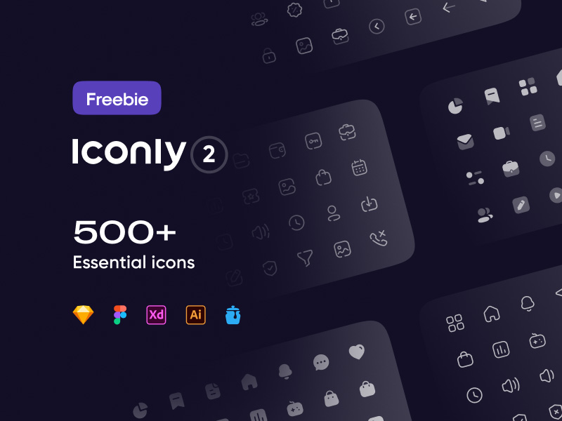 500+实用icon图标 .sketch .xd .svg .ai .fig素材