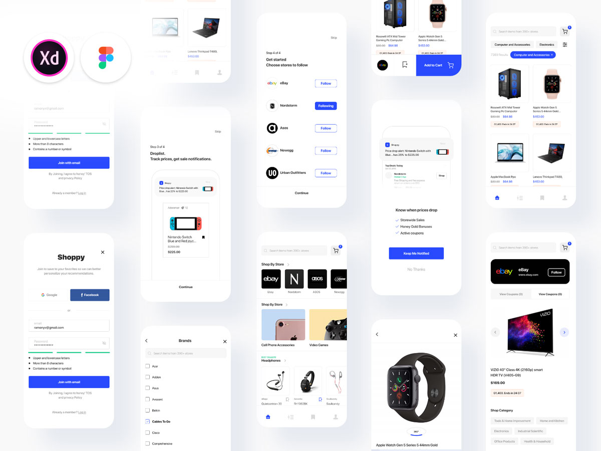 数码电商app ui .xd .fig素材