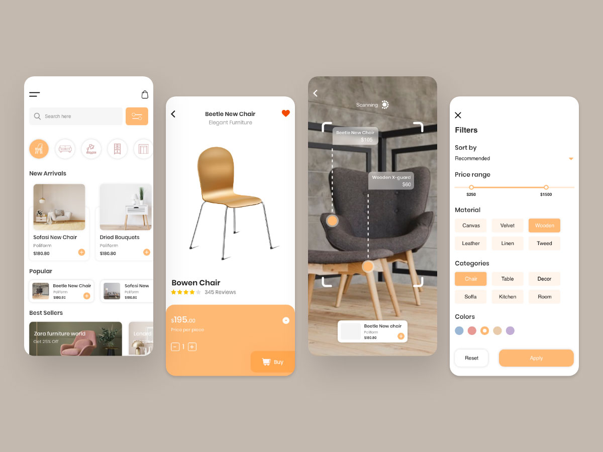 家具电商app ui .xd素材
