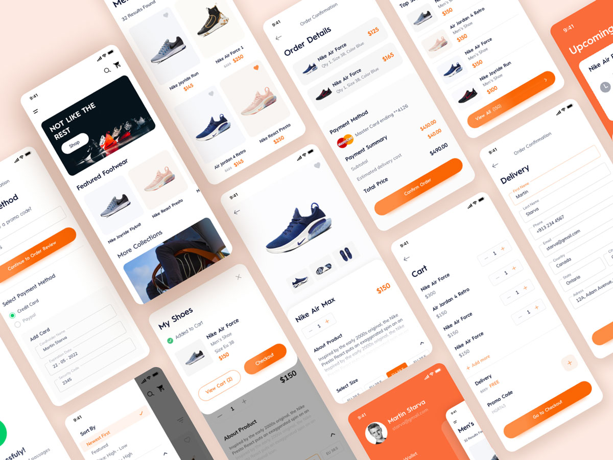 成套鞋类电商app ui .sketch素材