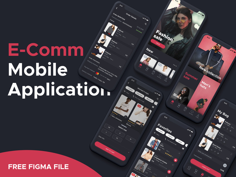 深色主题成套电商app ui .fig素材
