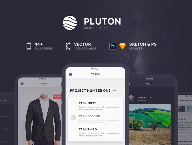 PLUTON电商app ui kit .sketch & psd素材下载