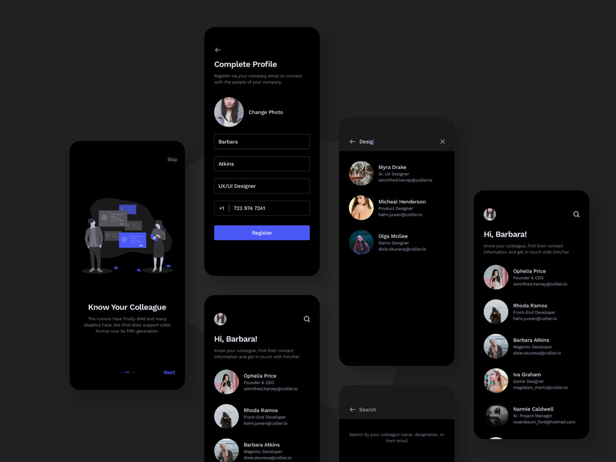 办公app 雇员列表UI .sketch素材