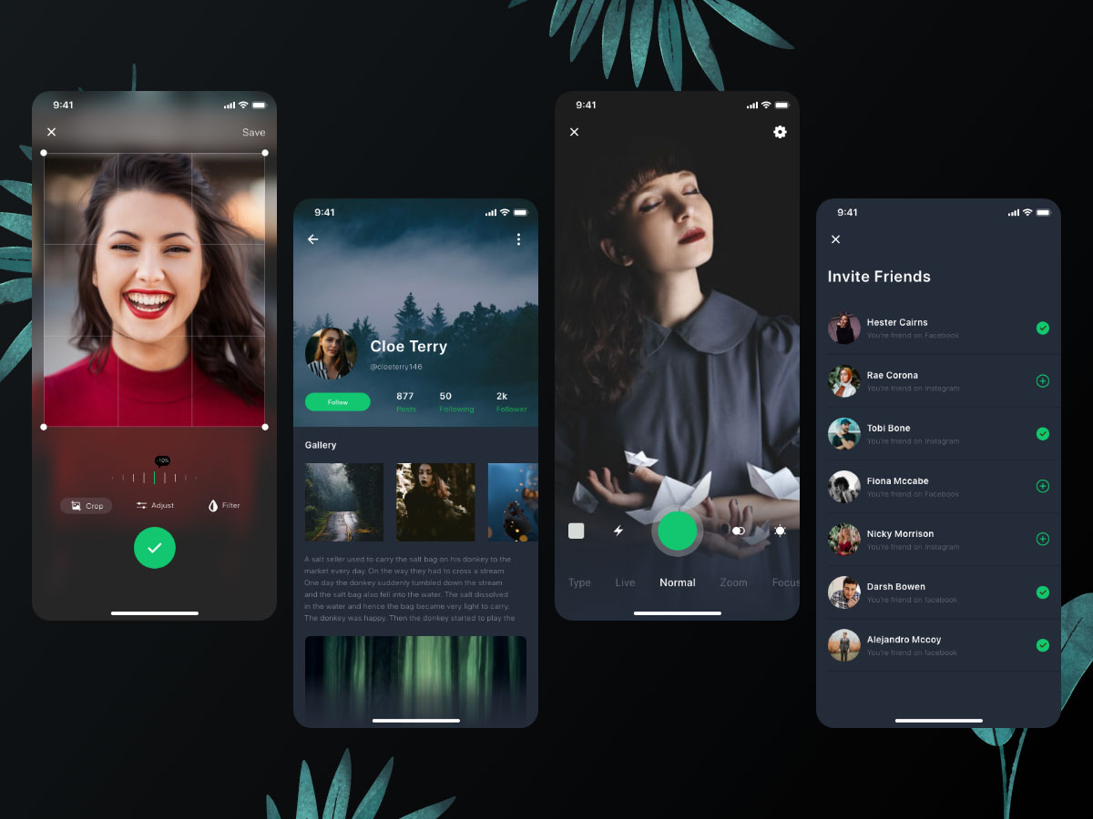 几个社交app 页面 ui .xd素材
