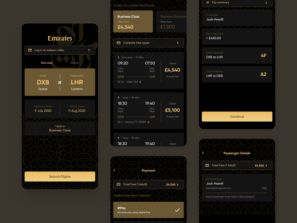 贵宾尊贵质感机票预定app ui .fig素材