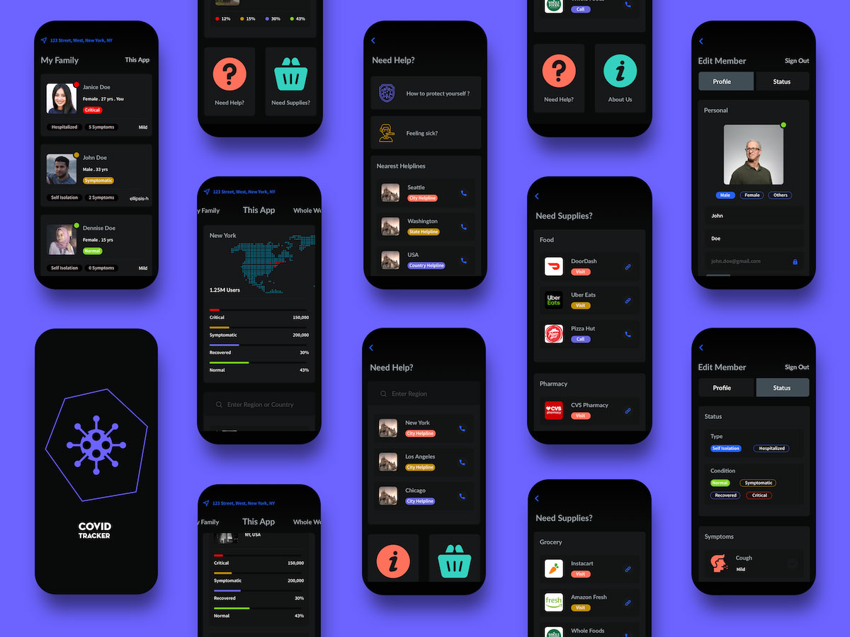 新冠肺炎数据app ui设计 .xd .sketch素材