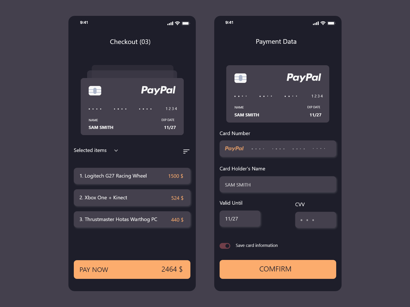 金融信用卡app ui设计 .xd素材