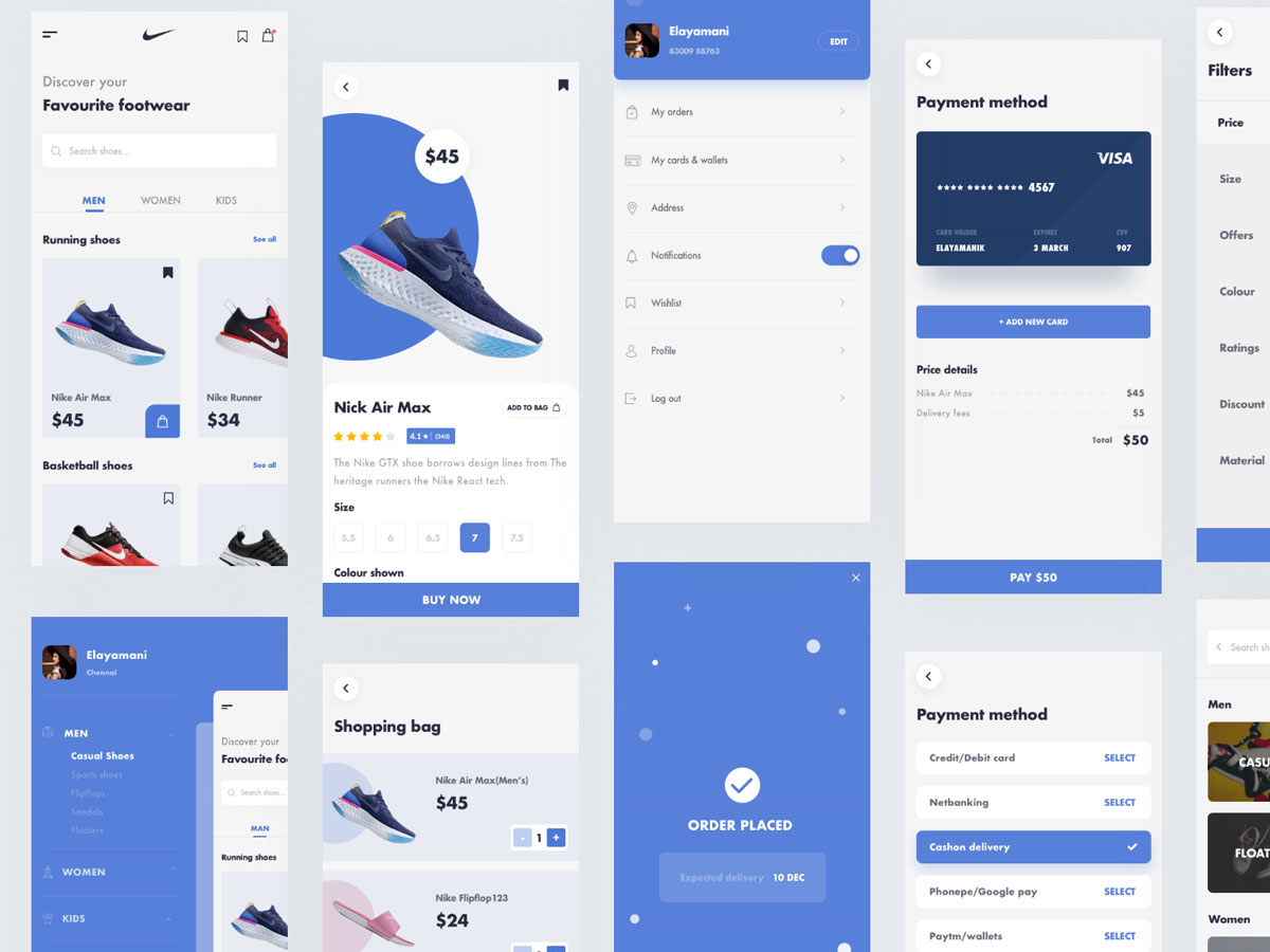 Nike app redesign concept .xd素材