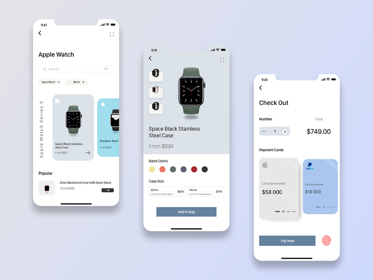apple 电商app ui设计 .xd素材
