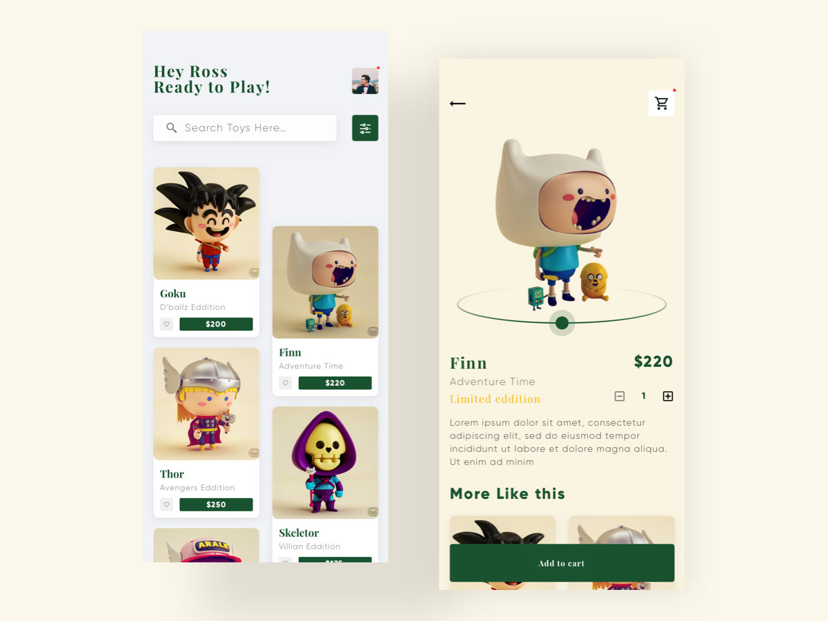 玩偶电商app ui设计 .sketch素材