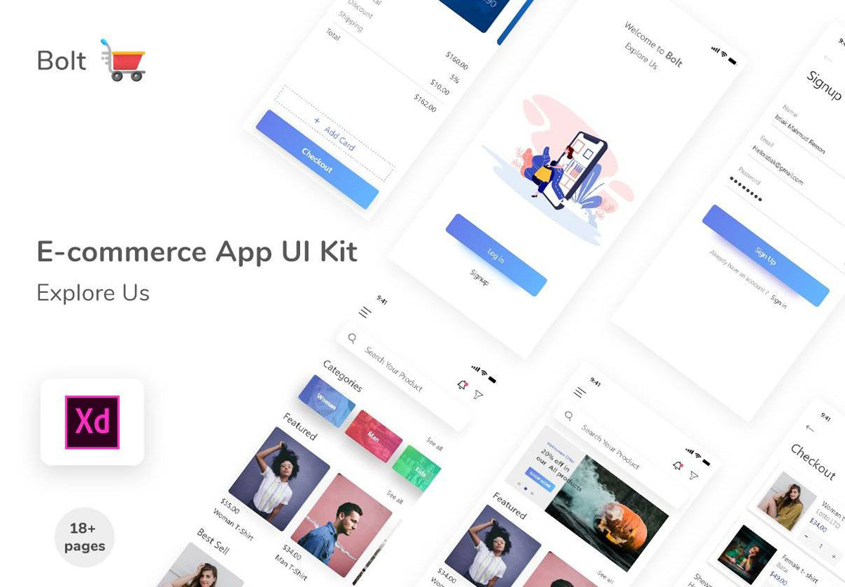 Bolt 电商app ui设计 .xd素材