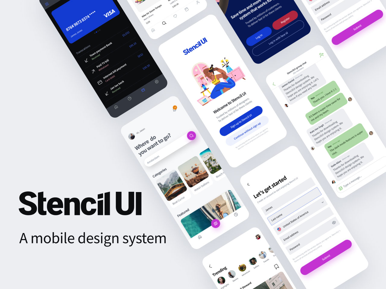 StencilUI UI设计系统 ui kit .fig素材