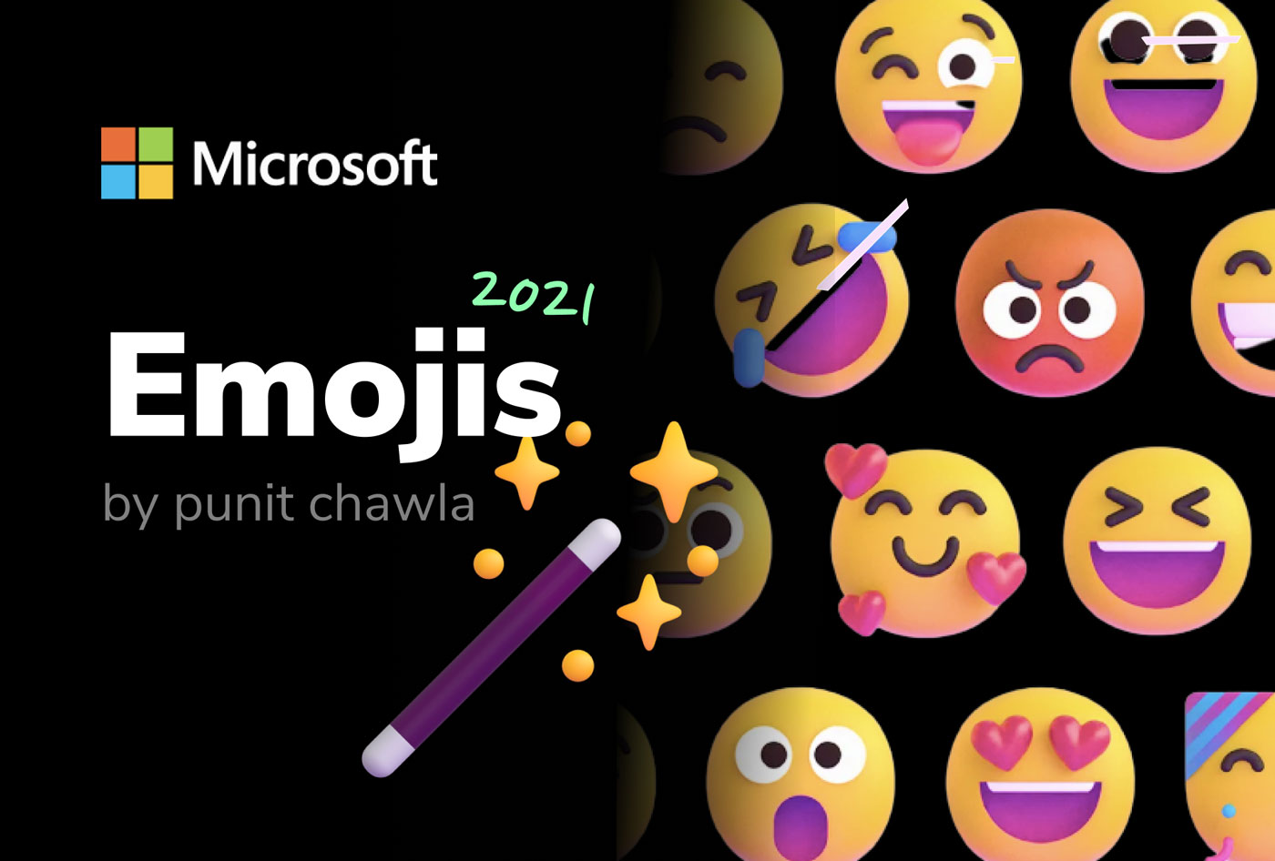 微软2021年最新3D Emojis表情图标 .fig素材下载