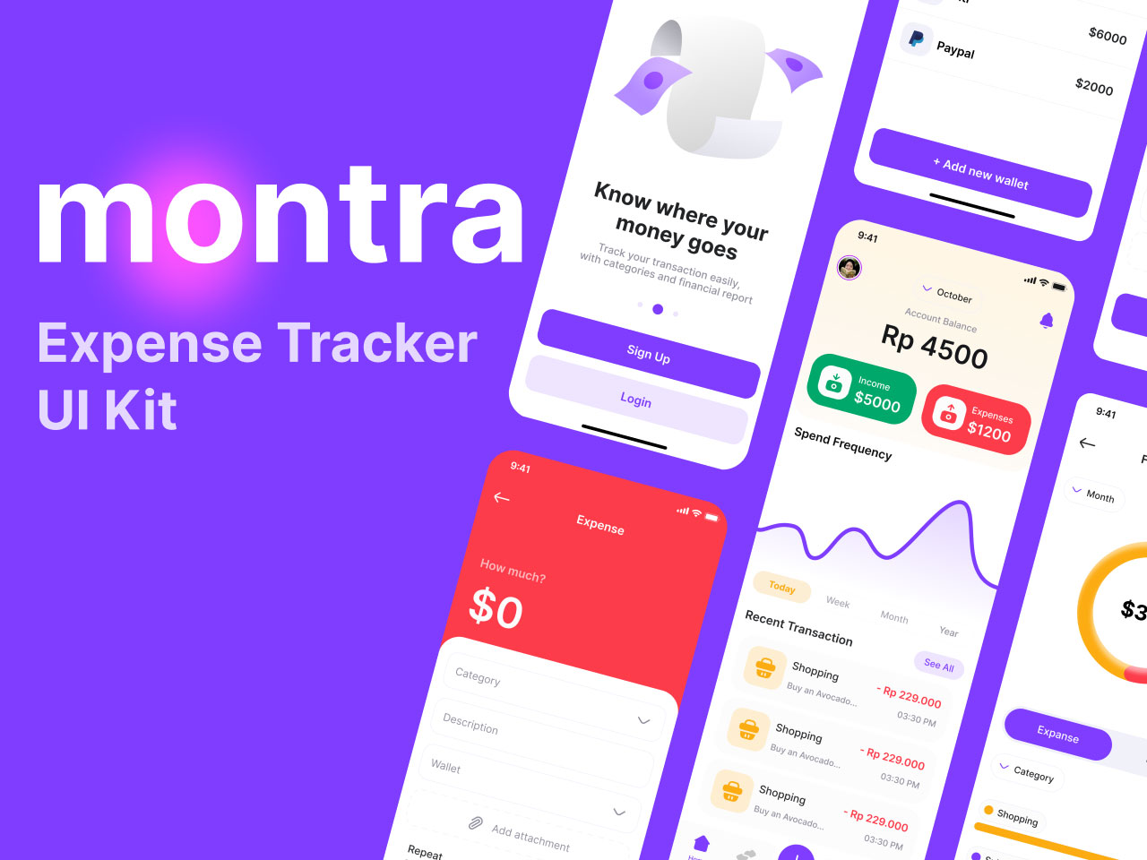 Montra 成套记账app ui设计 .fig素材