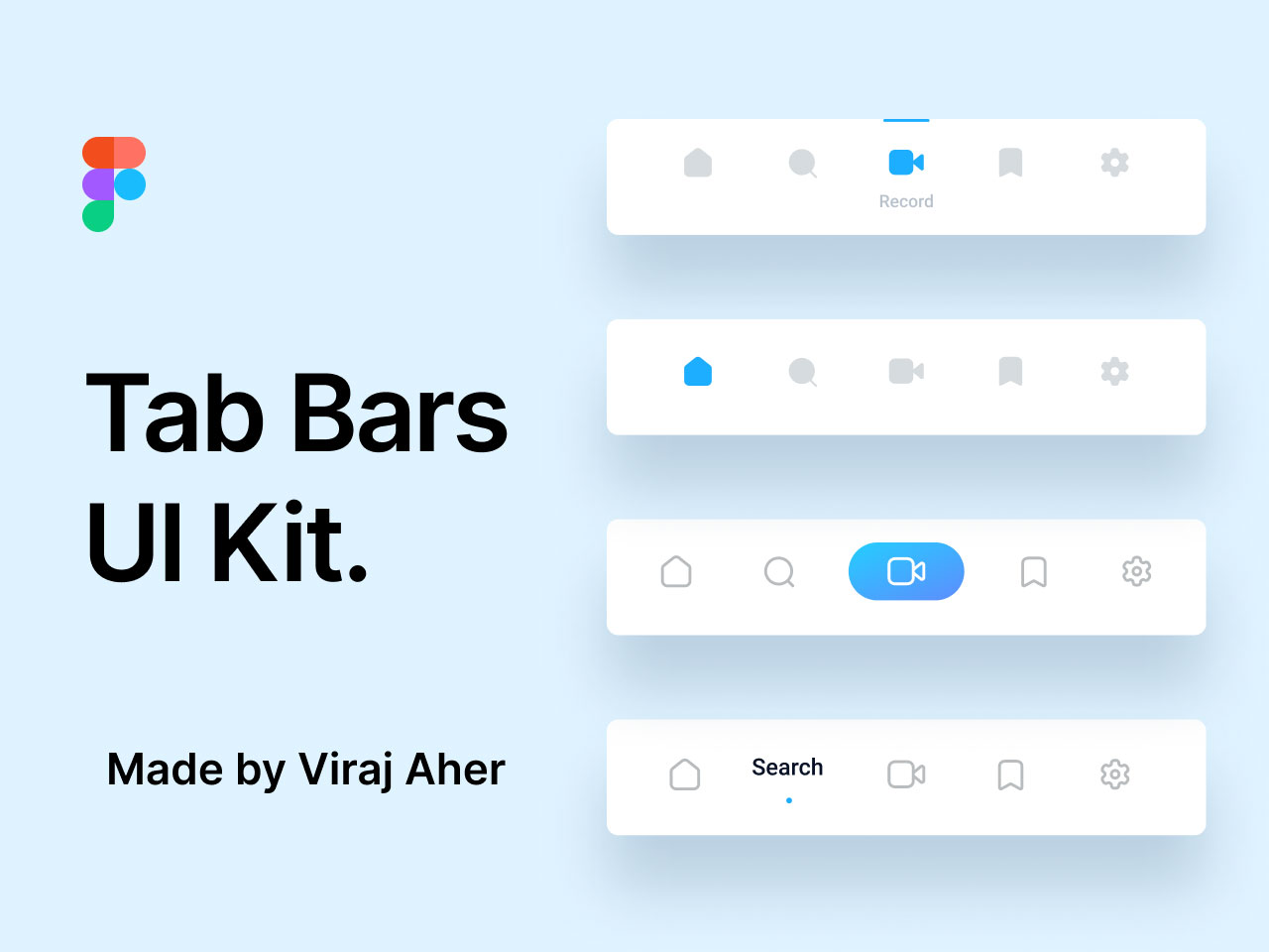 一组app Tab Bars设计模板 .fig素材下载