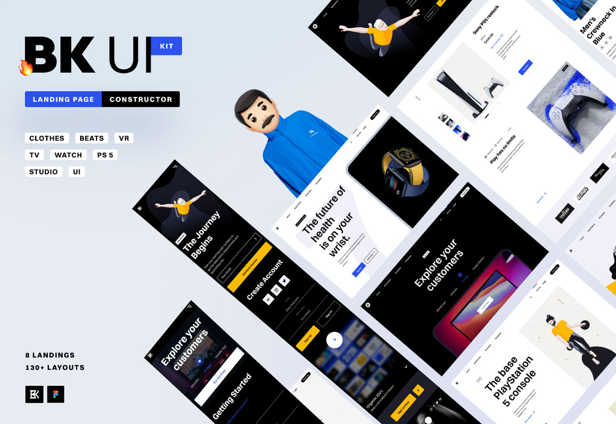 8个响应式网站页面ui设计 .fig素材