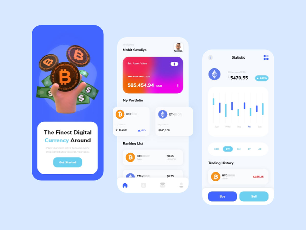 Coinbase 金额app ui设计 .xd素材