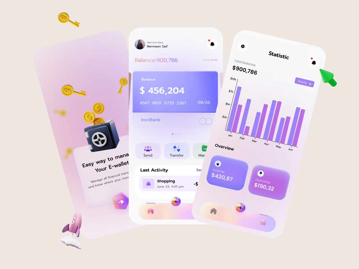 Wallet 金融钱包app ui设计.fig素材下载
