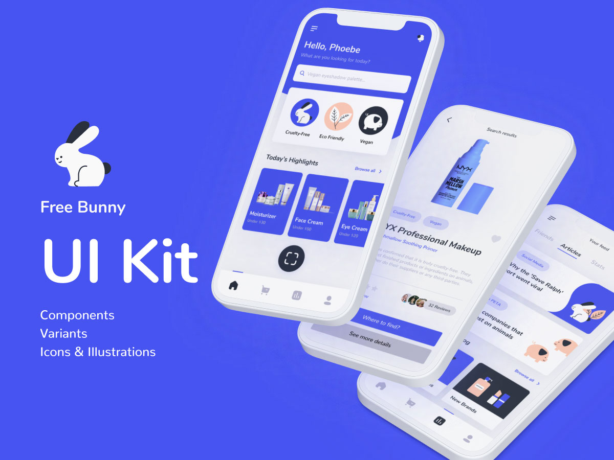 Free Bunny 电商导购app UI Kit .fig素材