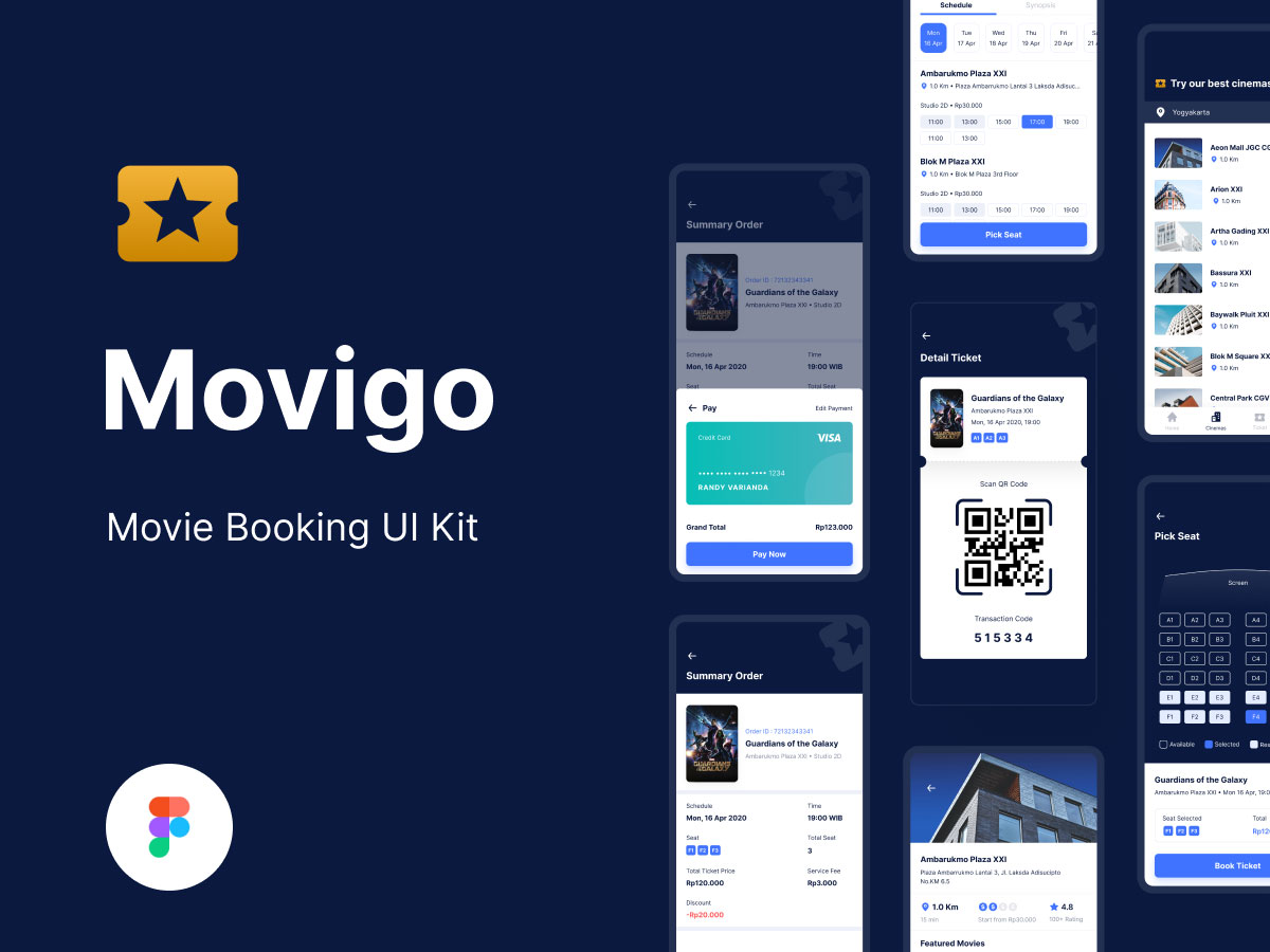 Movigo 电影购票app ui设计 .fig素材下载