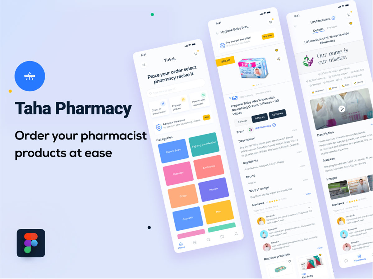 Taha 药品电商 app ui设计 .fig素材