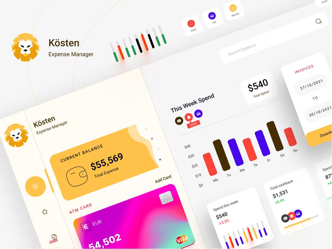 消费管理应用后台dashboard .fig素材