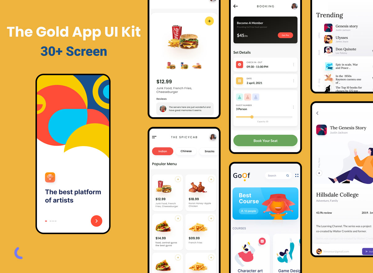 The Gold 黄金app UI Kit .fig素材