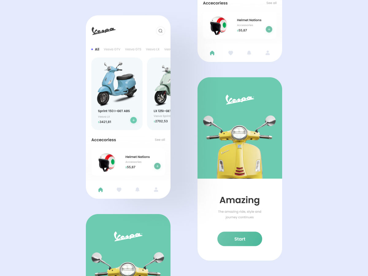 vespa store 机车电商app ui设计 .fig素材
