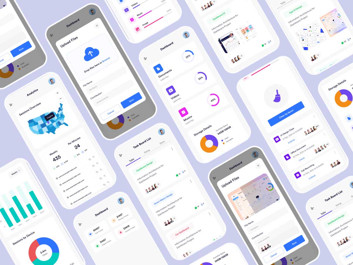 任务日程管理、文件存储app ui设计 .fig素材