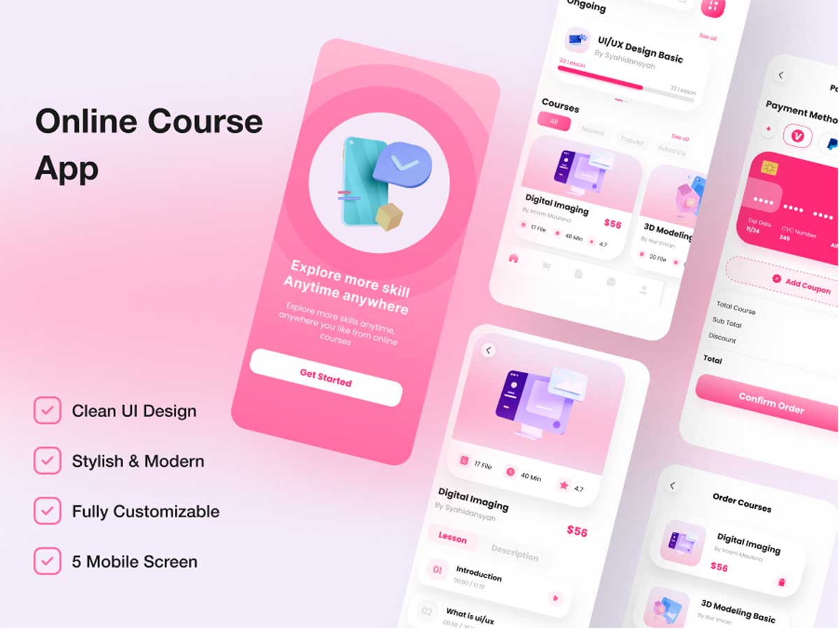 在线教育学习app ui设计 .fig素材