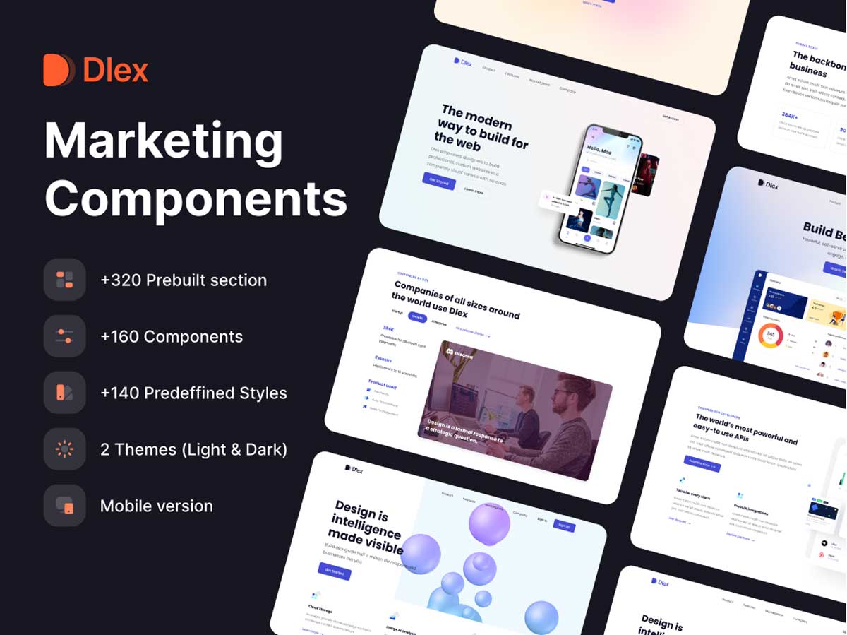 Marketing Components 网页设计系统&组件模板 .fig素材