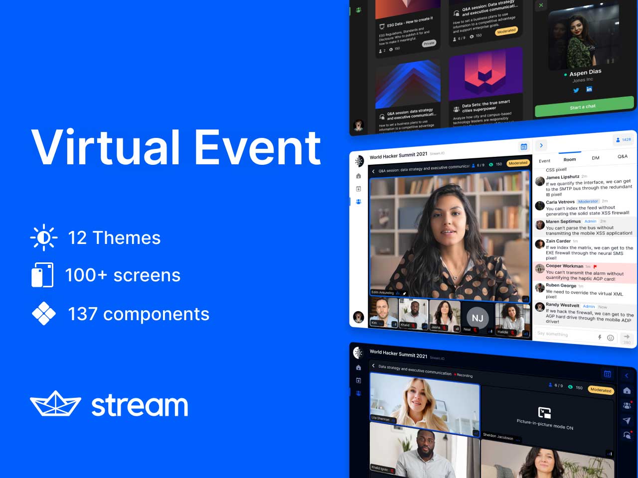 Virtual Event Design Kits视频会议应用ui .fig素材下载