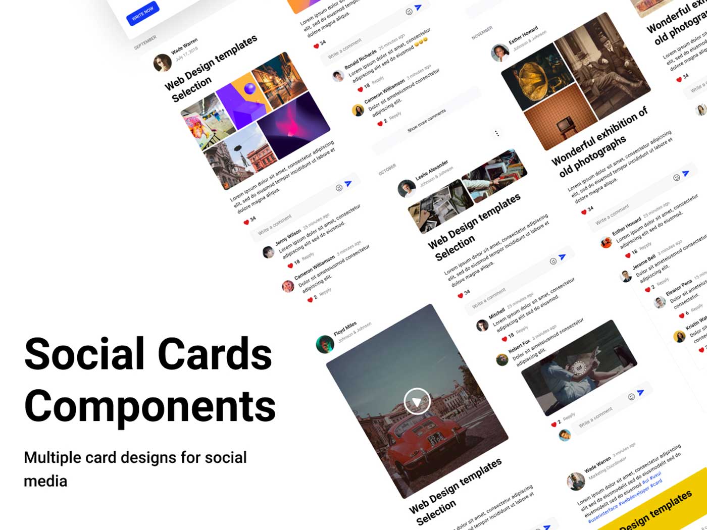 社交app feed信息流卡片ui设计 .fig素材