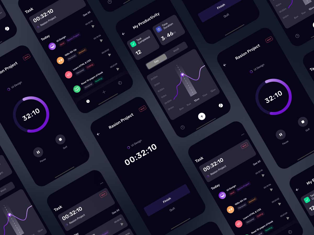 任务管理 时间管理app ui设计 .fig素材
