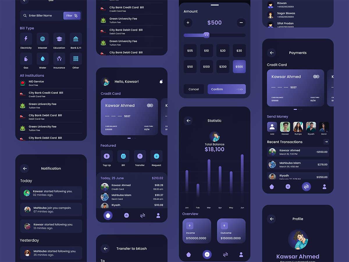 KR Banking金融银行app ui设计 .fig素材