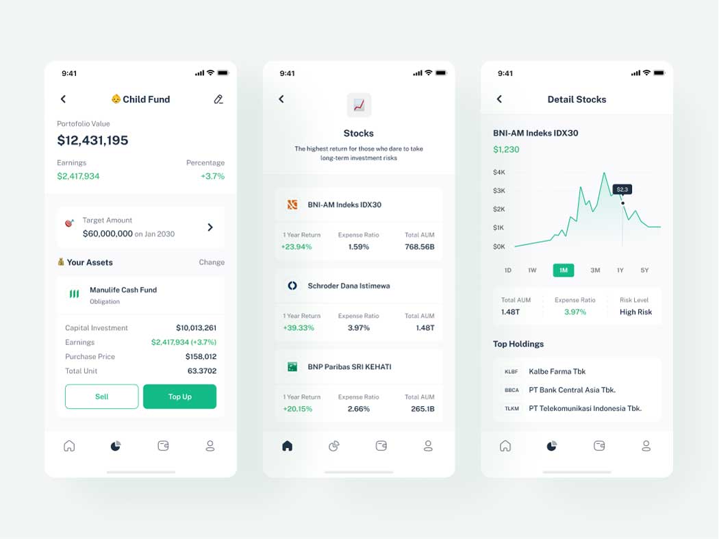金融投资app ui .fig素材