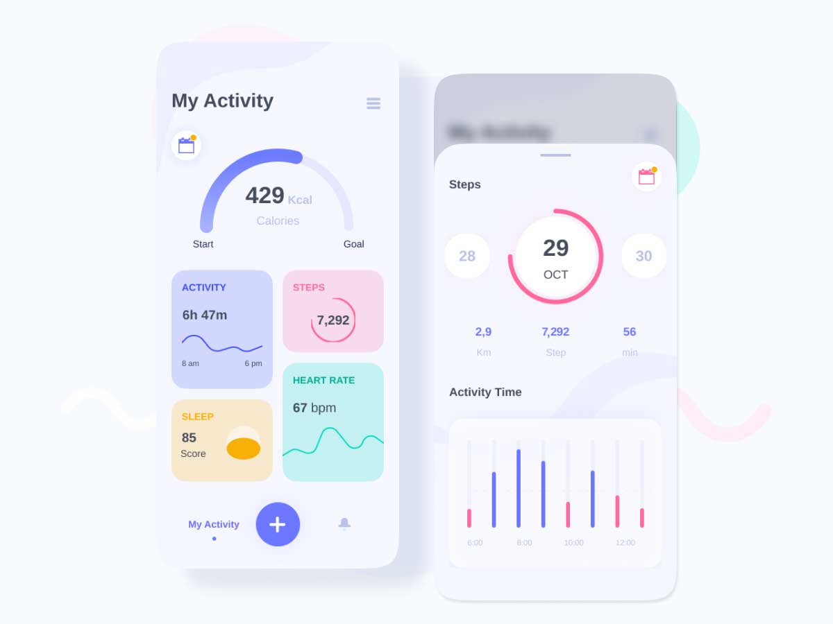 健康数据看板app ui设计 .sketch素材