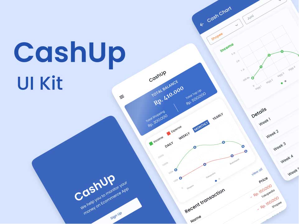 CashUp简洁金融app ui设计 .fig素材下载