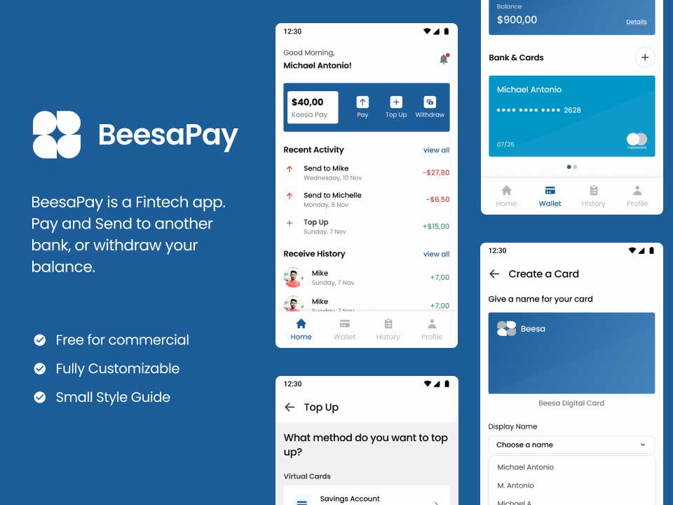 BeesaPay 金融支付app ui设计 .fig素材